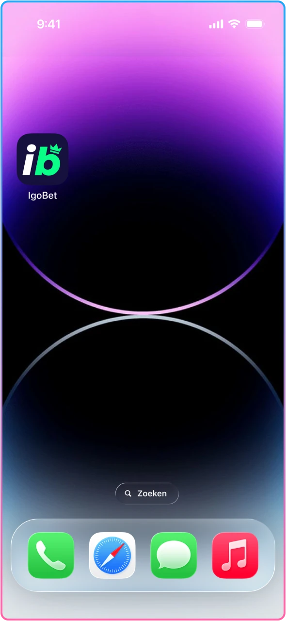 Open de IgoBet app vanaf je beginscherm en begin met spelen.