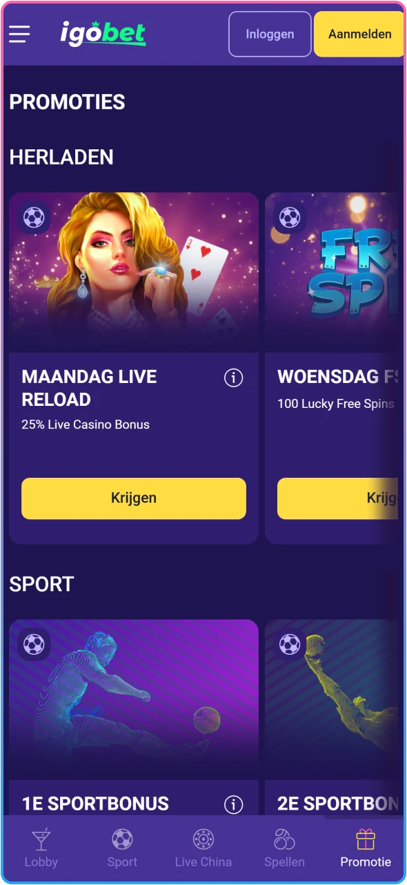 Claim je exclusieve welkomstbonus en promoties bij IgoBet voor Nederlandse spelers.