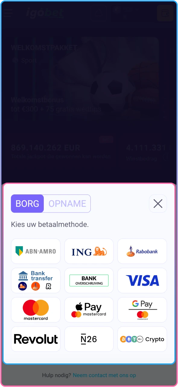 Doe een storting op je IgoBet account voor extra speeltegoed.
