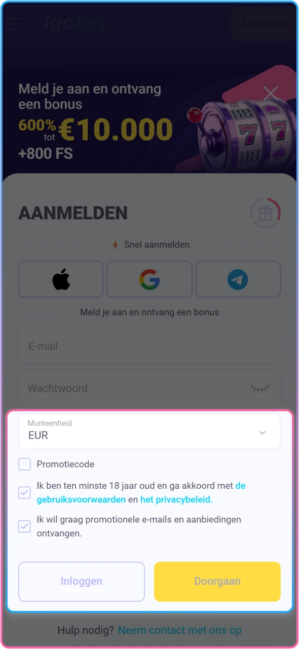 Bevestig je registratie en start direct met spelen bij IgoBet.