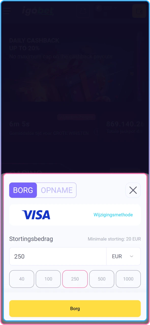 Stort eenvoudig speeltegoed op je IgoBet account via veilige betaalmethoden.