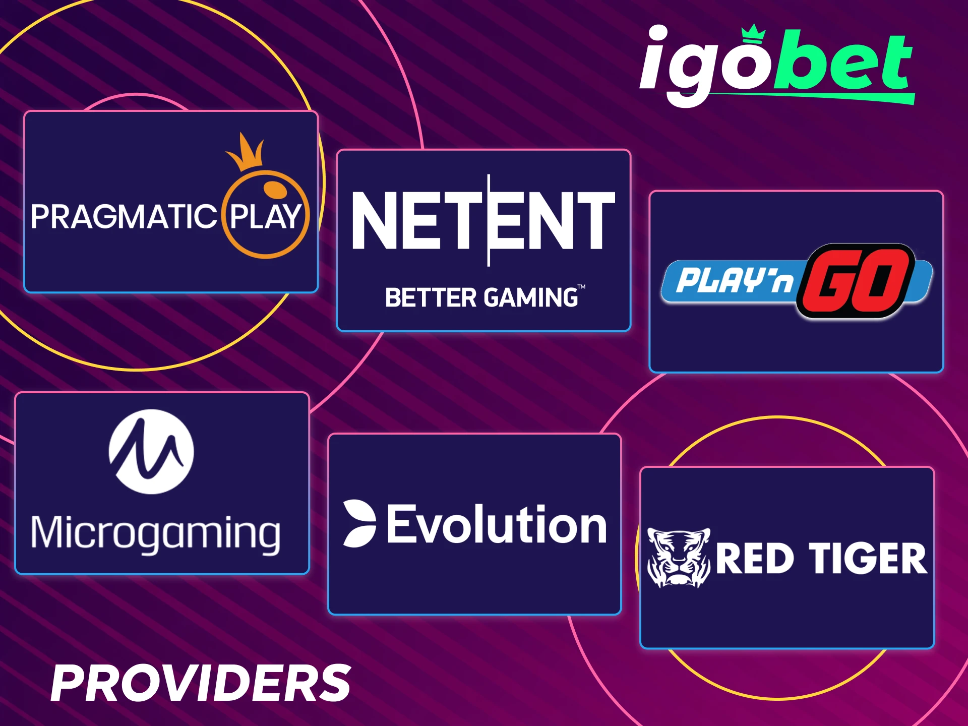 Ontdek de toonaangevende slot providers achter het spelaanbod van IgoBet.