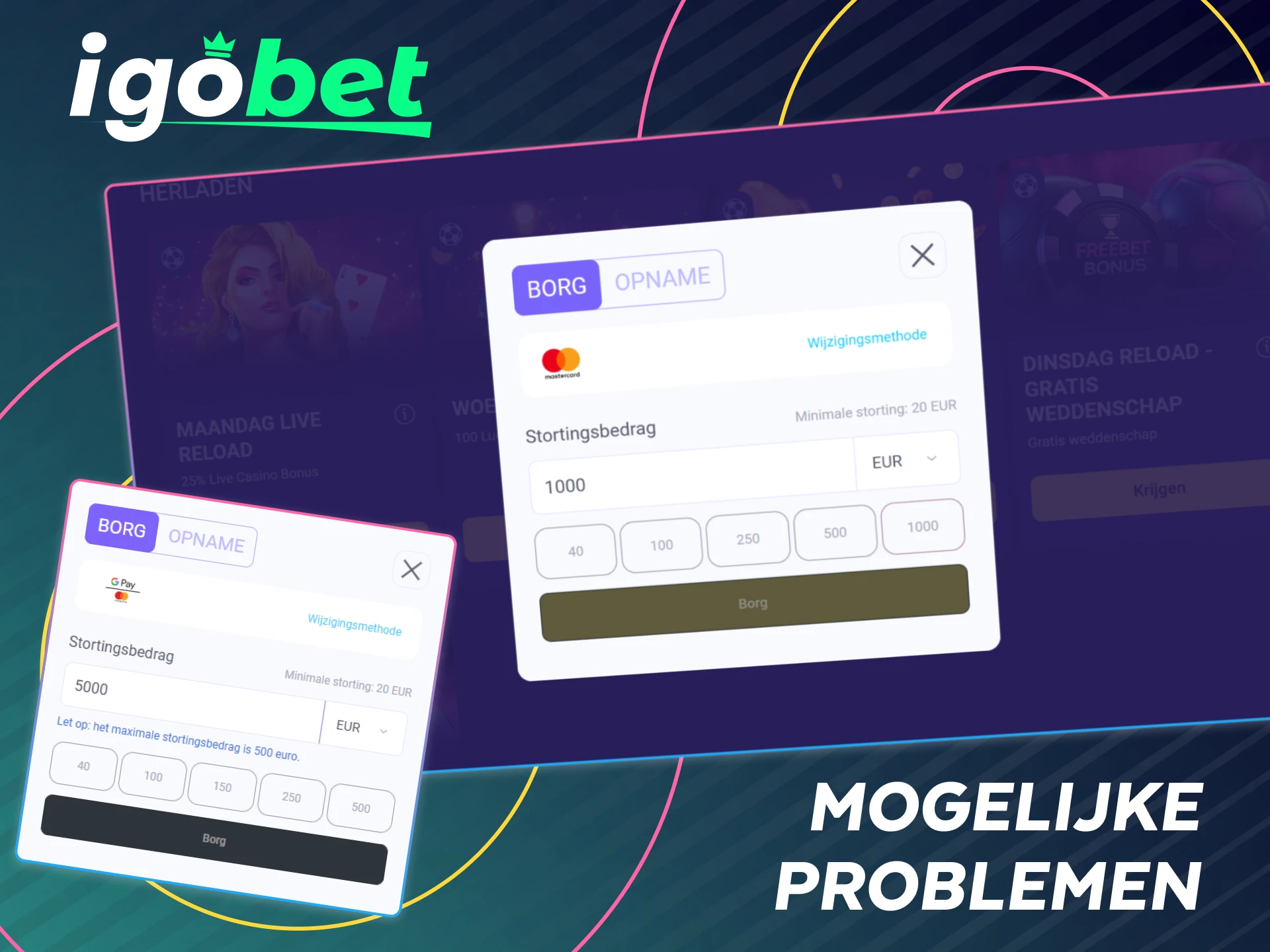 Vind oplossingen voor veelvoorkomende problemen bij stortingen op IgoBet.