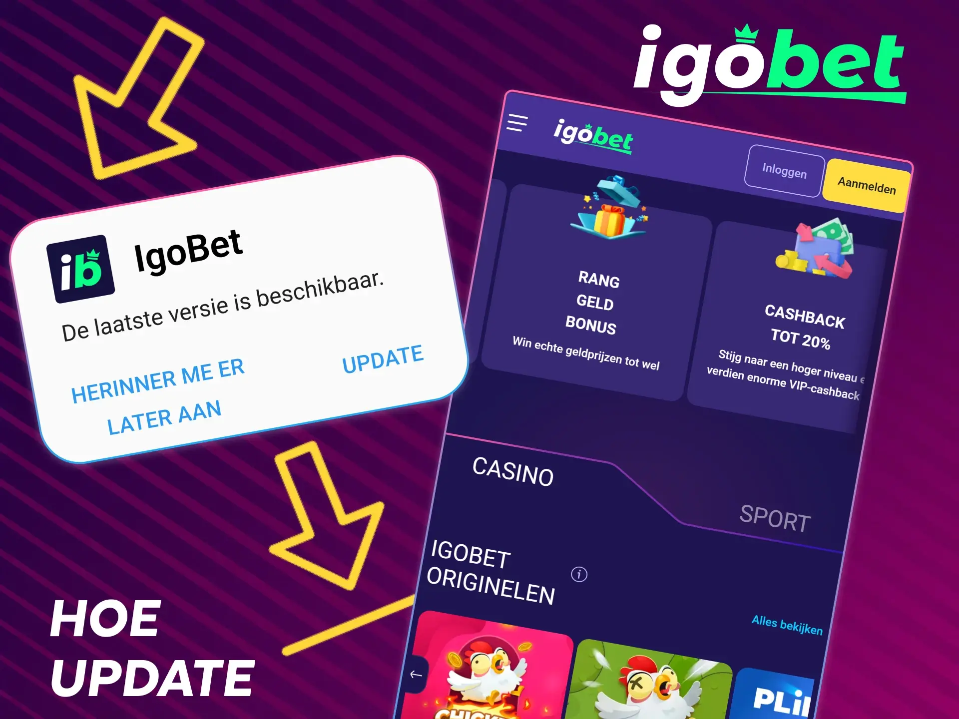 Update de IgoBet app naar de nieuwste versie voor de beste prestaties.