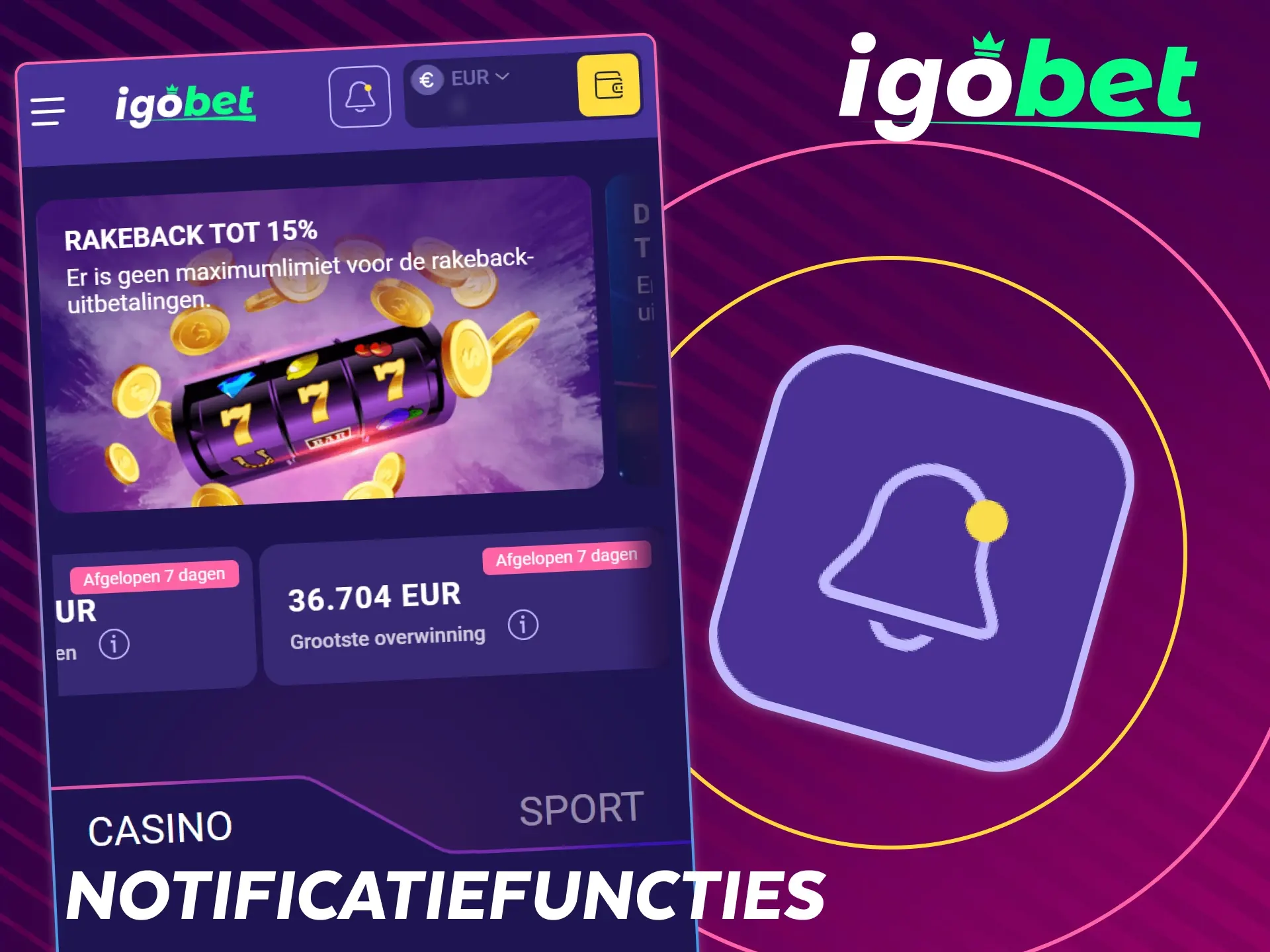 Ontvang direct updates en promoties met de IgoBet notificatiefuncties.