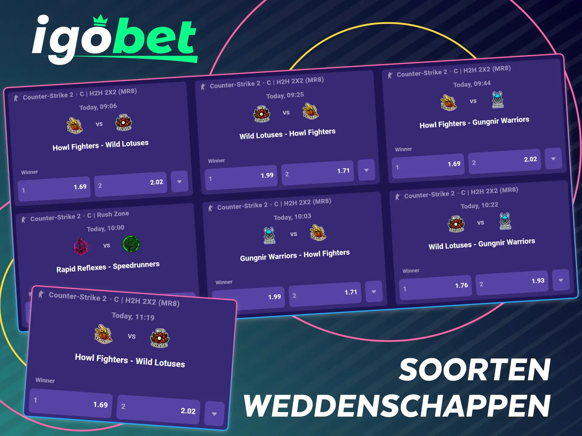 Ontdek alle soorten CS2 weddenschappen bij IgoBet Nederland.