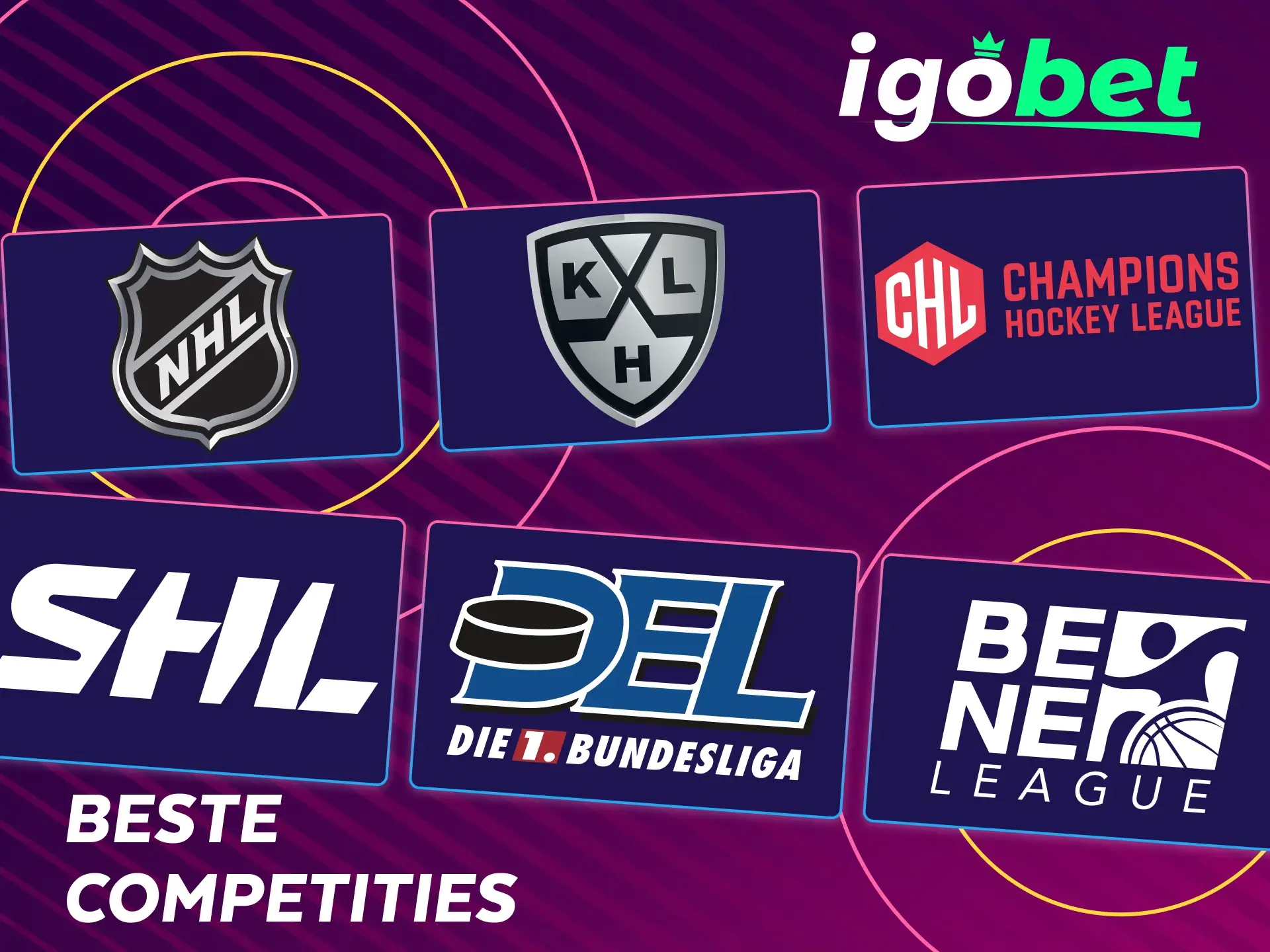 Bekijk de populairste ijshockey competities en toernooien bij IgoBet.
