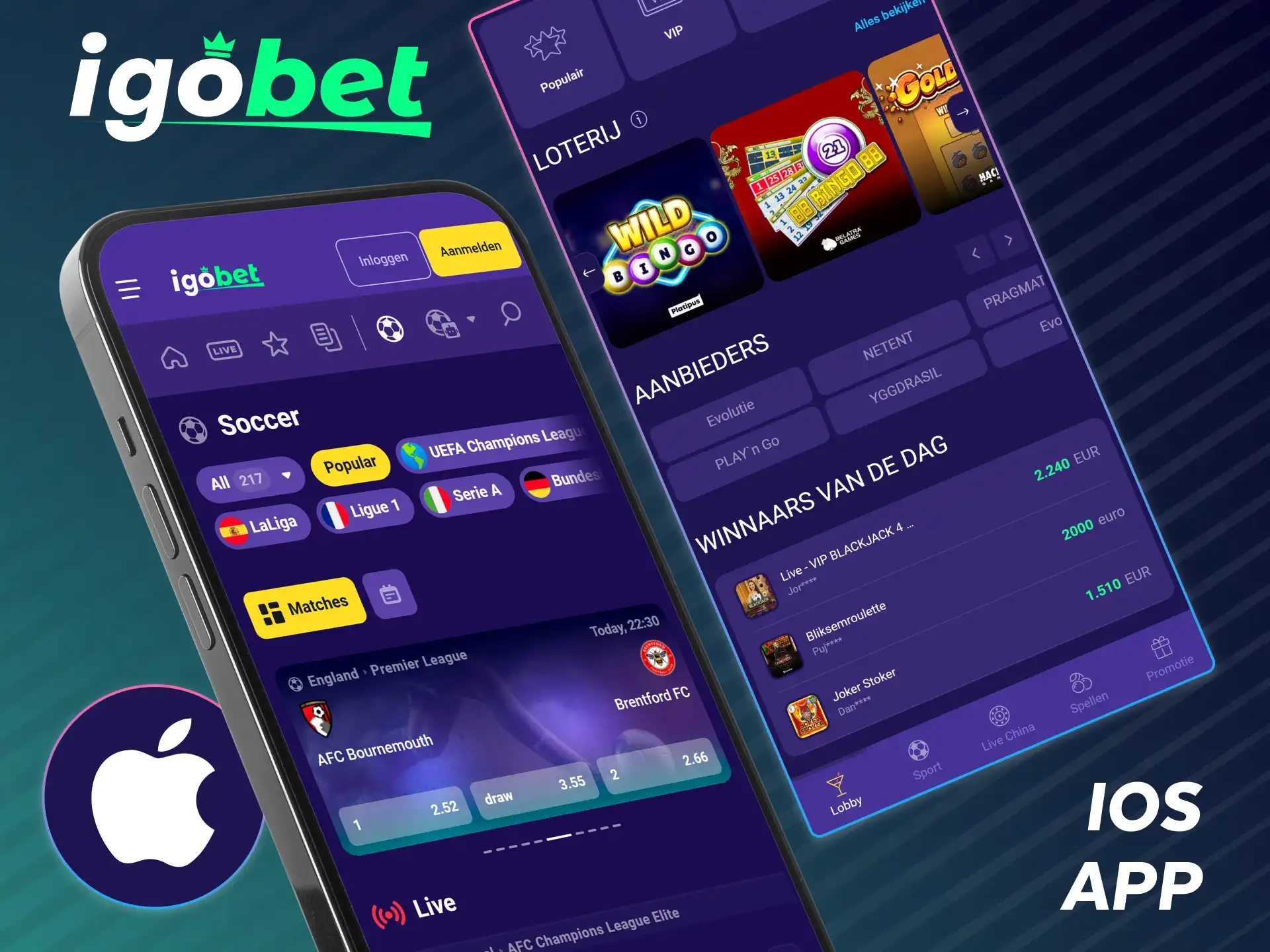 Download de IgoBet app voor iPhone en iPad in Nederland.
