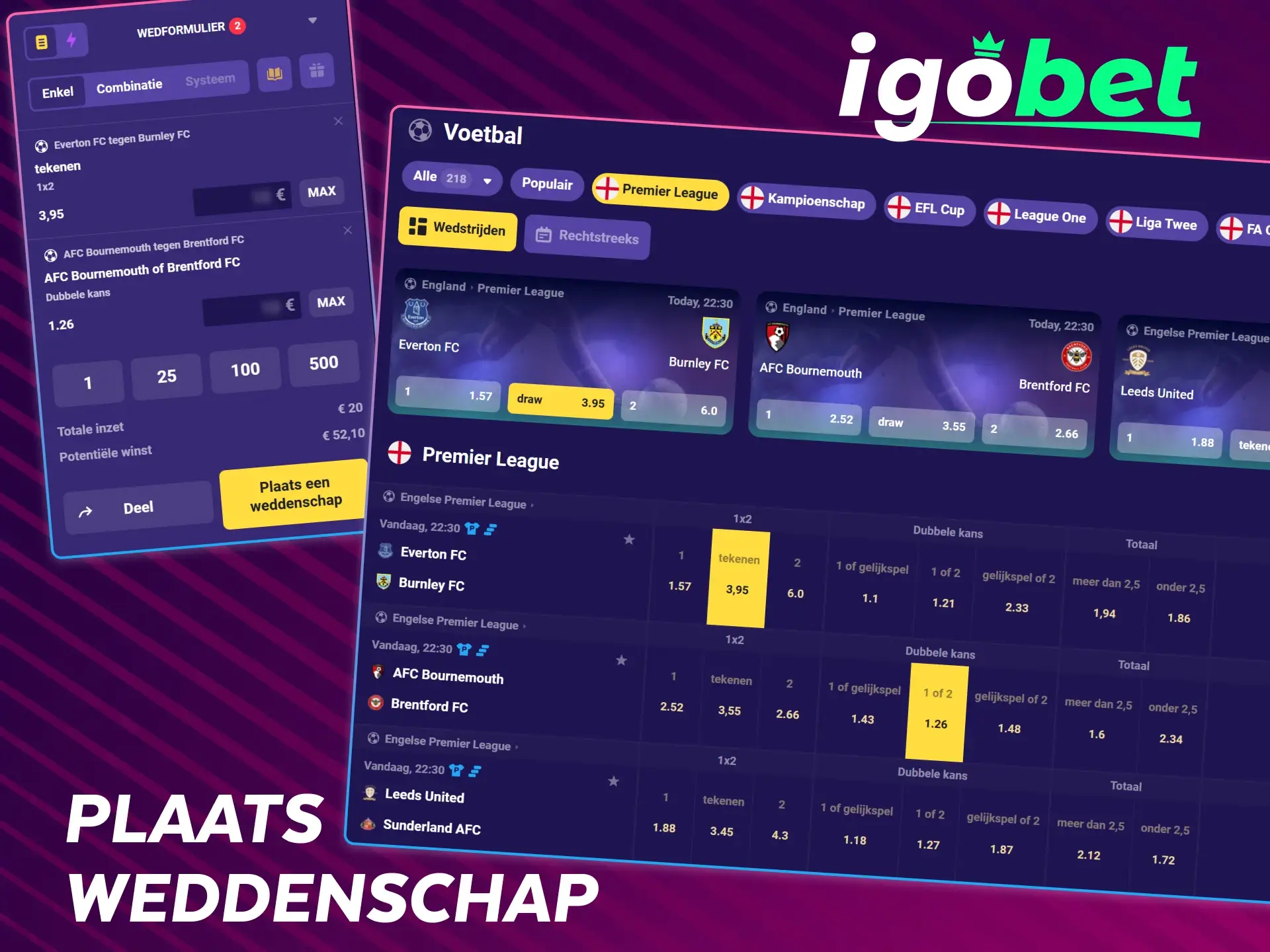 Plaats je eerste sportweddenschap bij IgoBet in een paar simpele stappen.