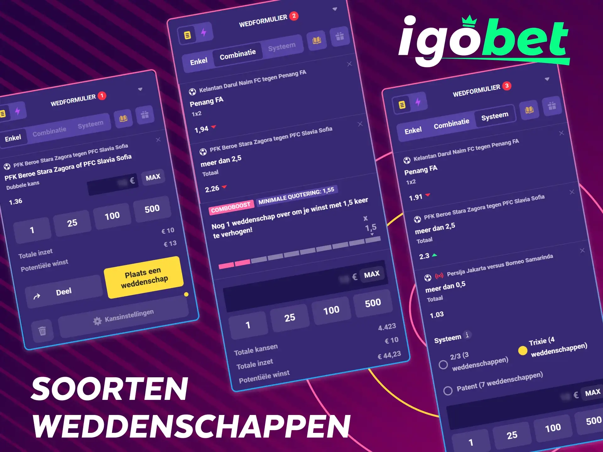 Ontdek de verschillende soorten weddenschappen die IgoBet aanbiedt.