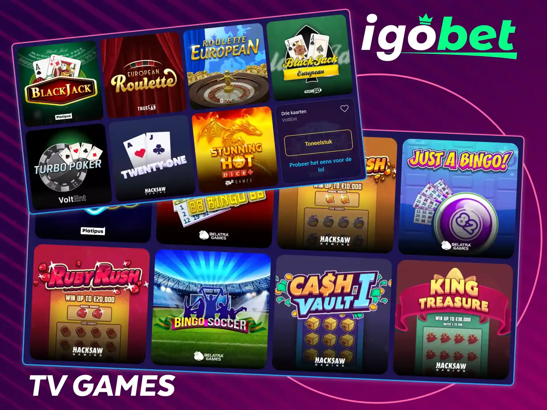 Speel interactieve en spannende live TV games bij IgoBet.