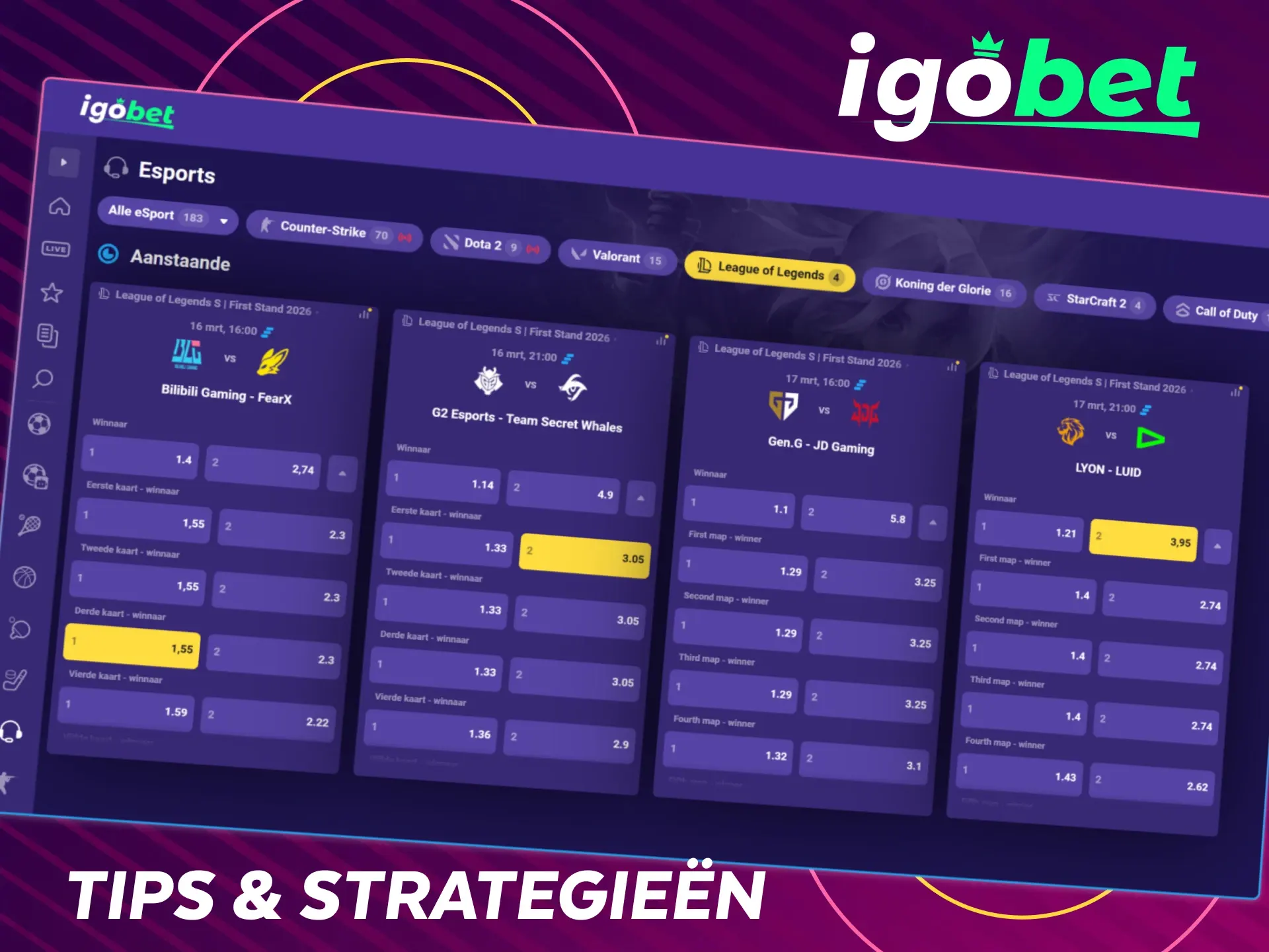 Verbeter je winstkansen met onze LoL wedstrategieën bij IgoBet.