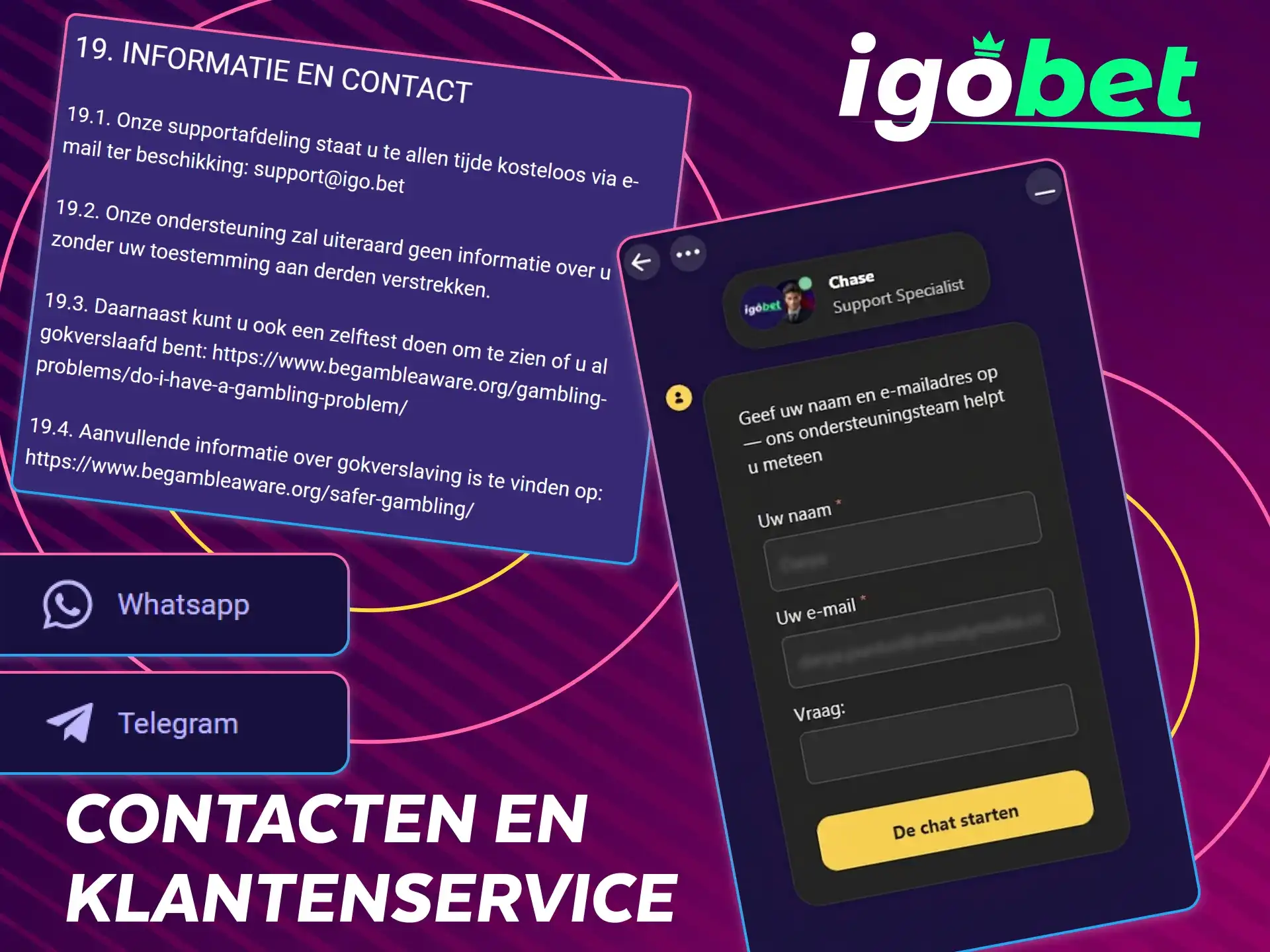 Neem contact op met onze klantenservice voor hulp bij je opname.