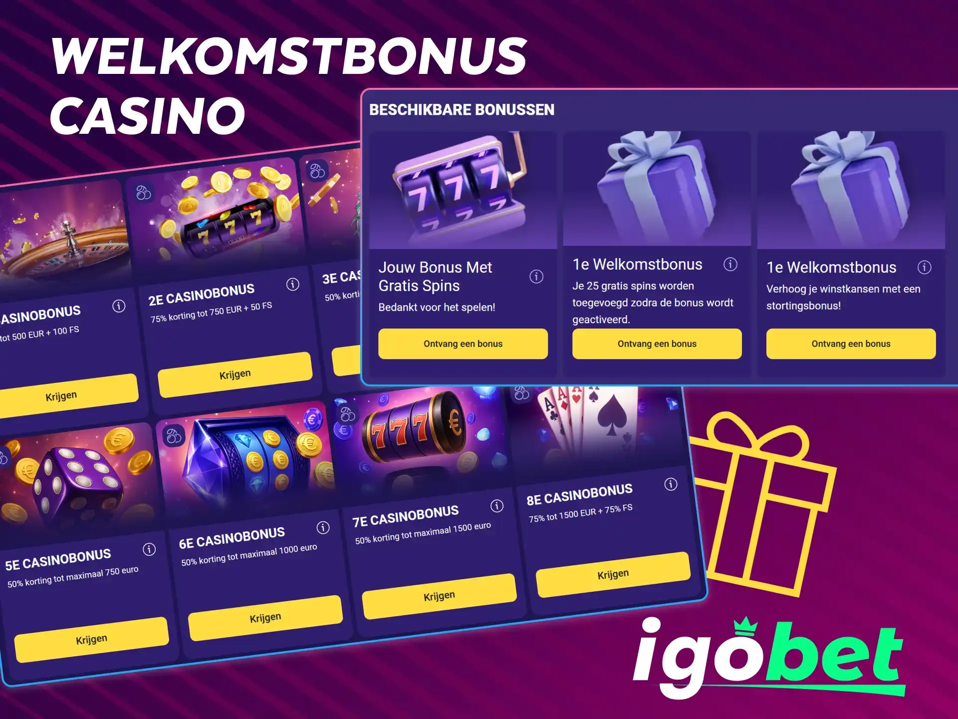 Profiteer van de exclusieve IgoBet welkomstbonus in het online casino.