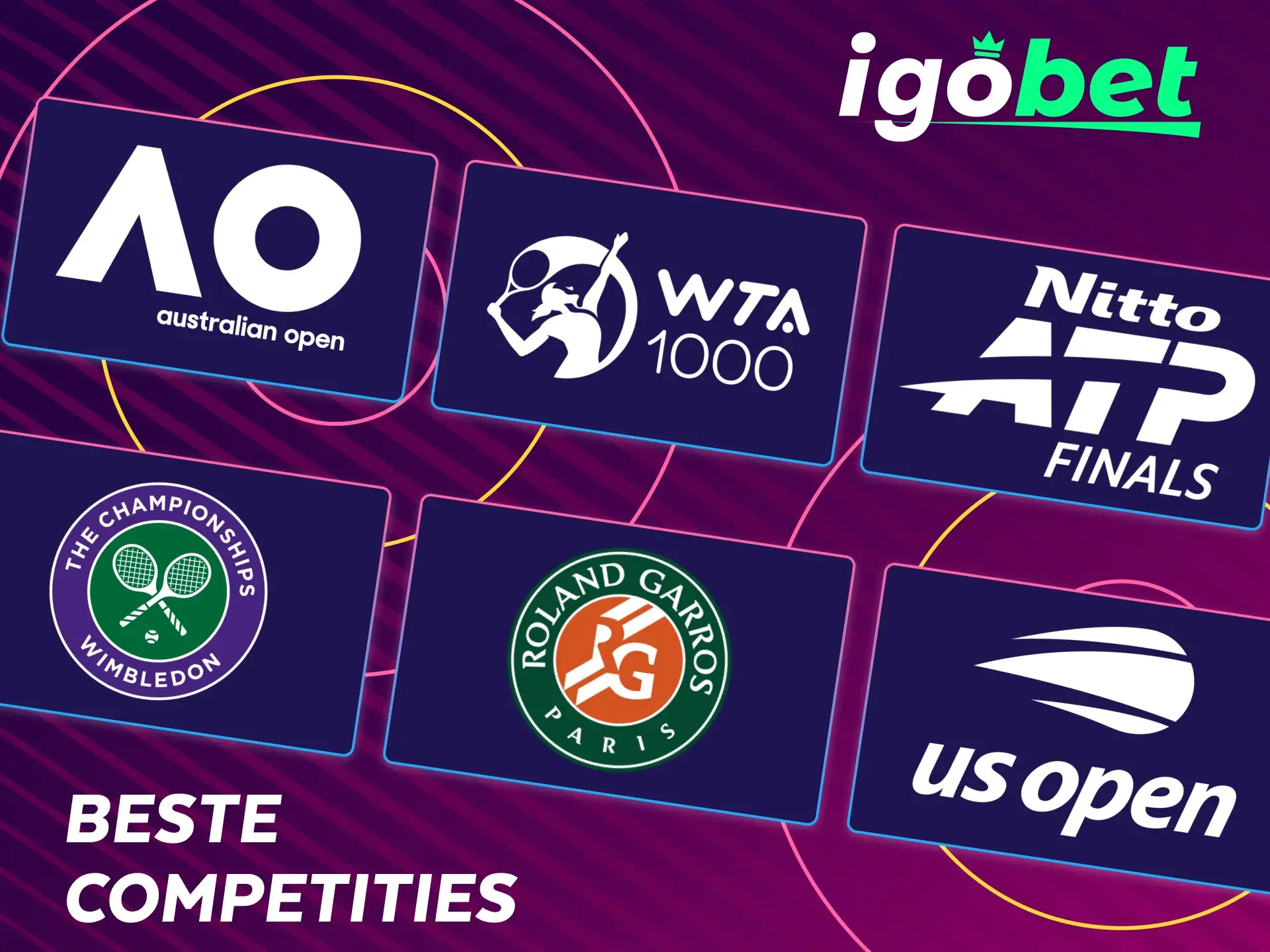 Bekijk de beste tenniscompetities en toernooien voor weddenschappen bij IgoBet.