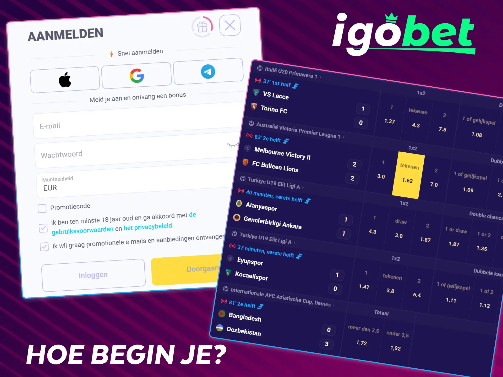 Ontdek hoe je start met voetbalwedden bij IgoBet in Nederland.